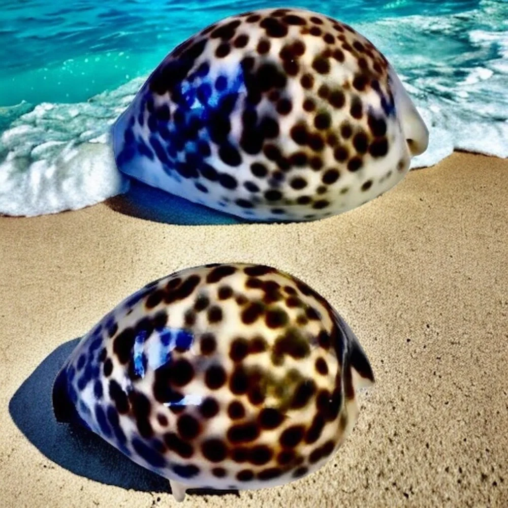 Sea Shells Tiger Cowrie Spotted Beach Nautical Decor